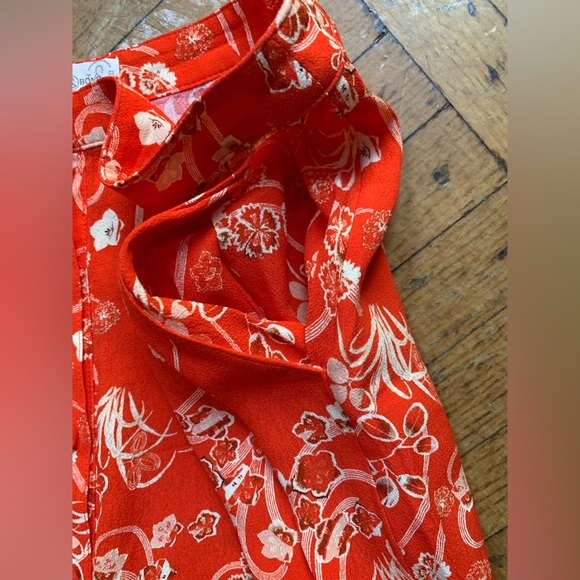 Treasure & Bond Button-Up Midi Skirt w. Pockets | Red + white flower pattern | S - Picture 6 of 6